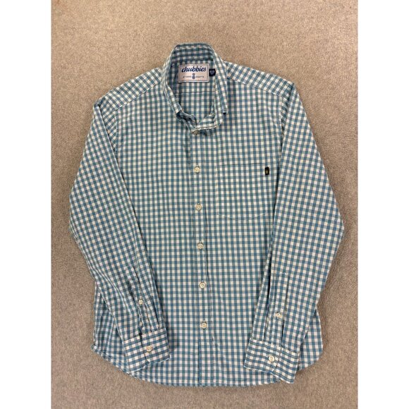 Chubbies Plaid Long Sleeve Button Down Shirt (Men's Medium) Blue - Picture 1 of 13